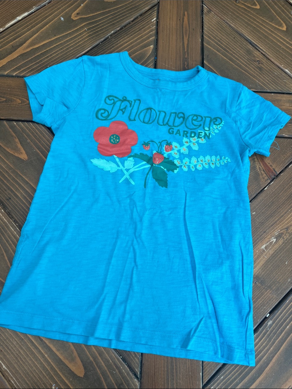 Crewcuts Turquoise Floral 'Flower Garden' Graphic Tee